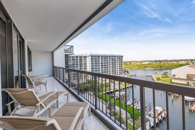 balcony with a water view