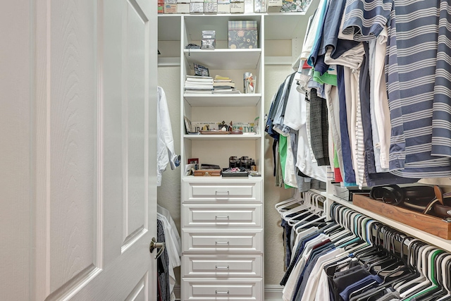 view of walk in closet