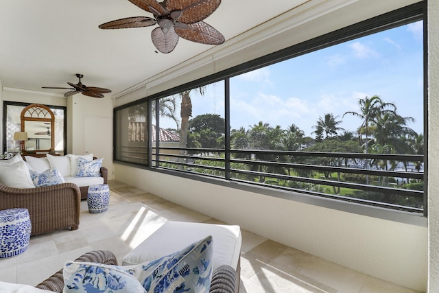 sunroom / solarium featuring a healthy amount of sunlight