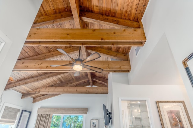 room details with beam ceiling and wooden ceiling