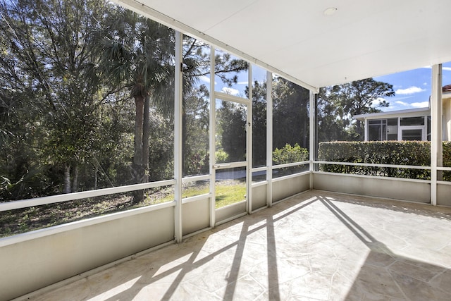 view of unfurnished sunroom