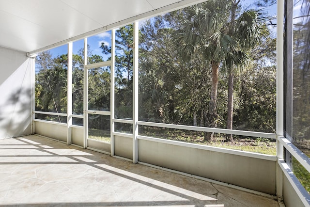 view of unfurnished sunroom