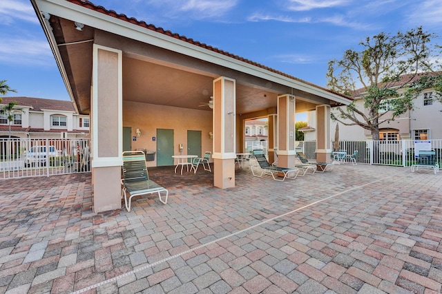 view of patio / terrace with ceiling fan