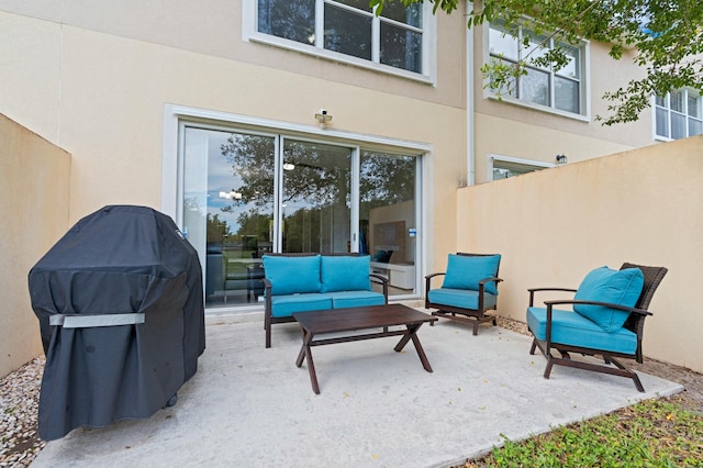 view of patio featuring grilling area