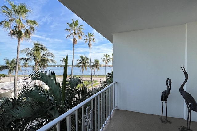 balcony with a water view