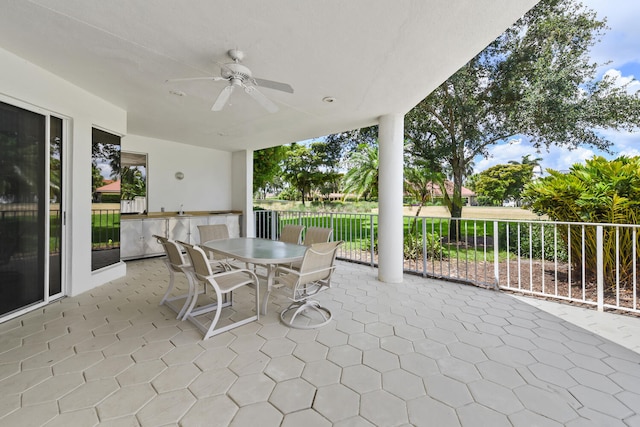 view of patio / terrace with ceiling fan