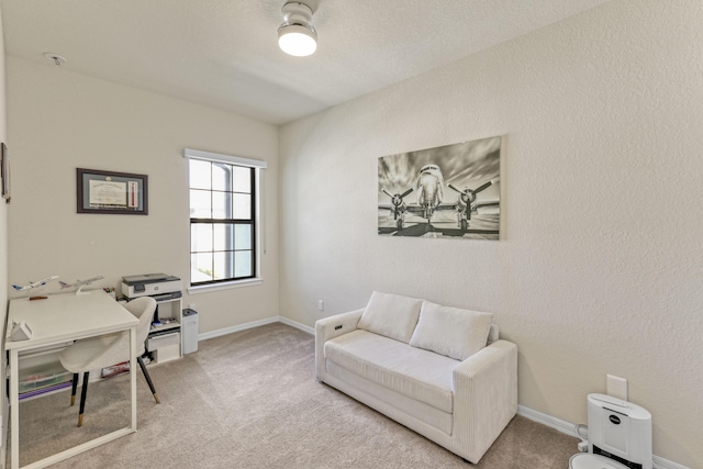 office featuring light colored carpet