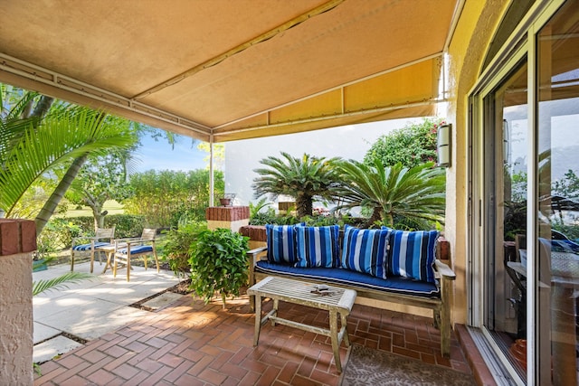 view of patio featuring outdoor lounge area