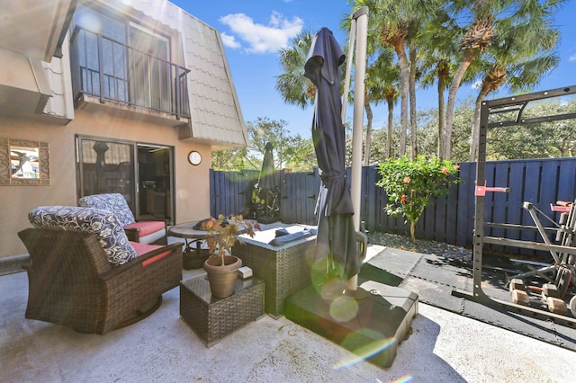 view of patio / terrace with an outdoor hangout area