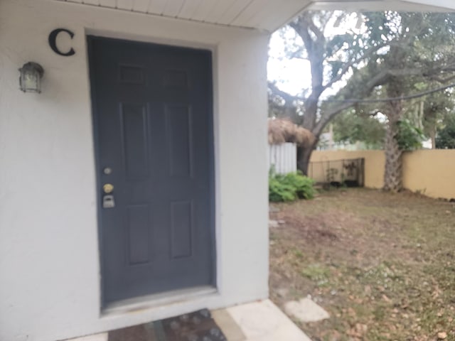 view of doorway to property