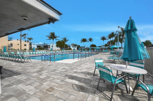 view of pool featuring a patio area