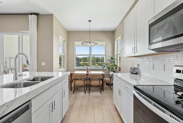 kitchen featuring sink, white cabinets, and appliances with stainless steel finishes