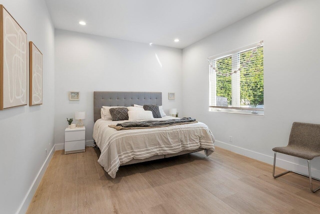 bedroom featuring light wood-type flooring