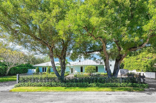 view of single story home