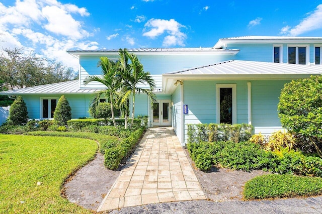 view of front facade with french doors