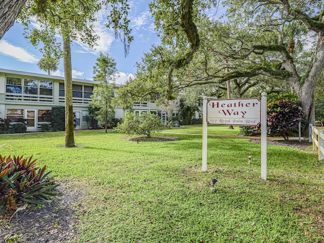 view of home's community featuring a lawn