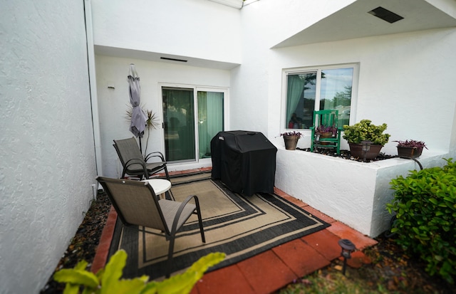 view of patio / terrace with a grill