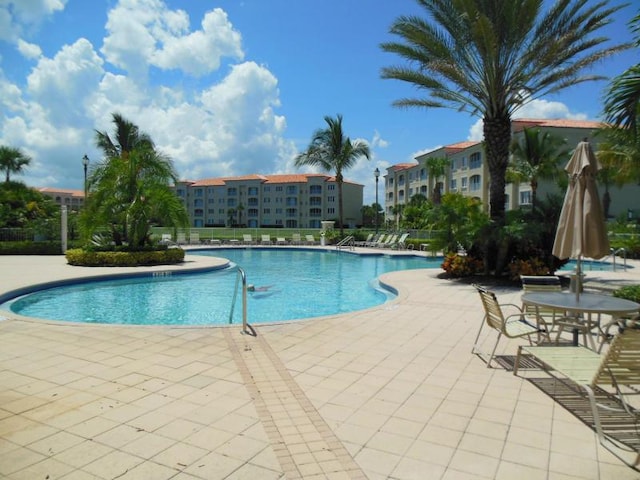 view of pool with a patio area