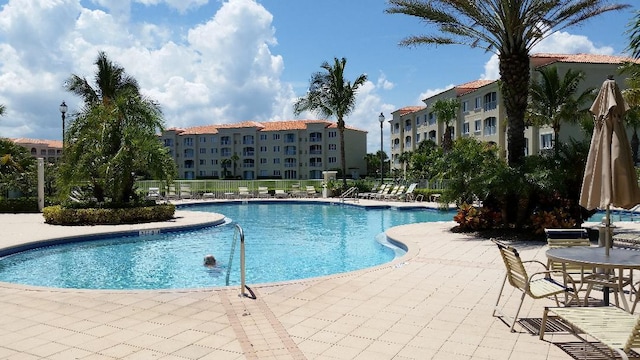 view of pool with a patio