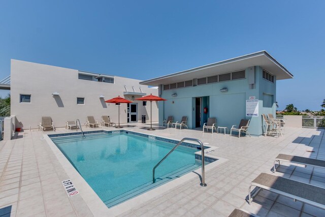 view of pool with a patio