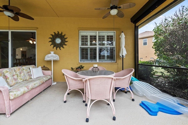 view of patio / terrace with ceiling fan