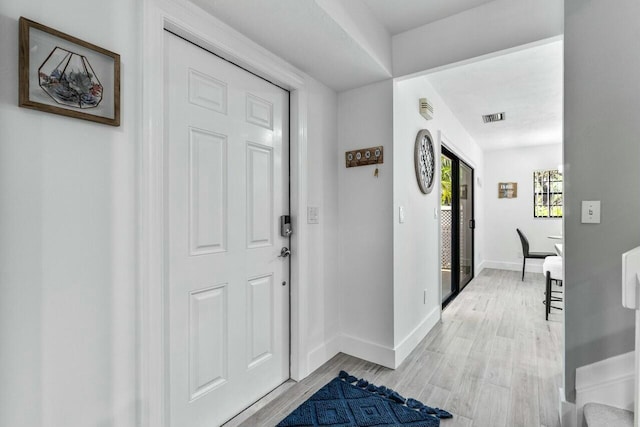 entryway featuring light hardwood / wood-style flooring