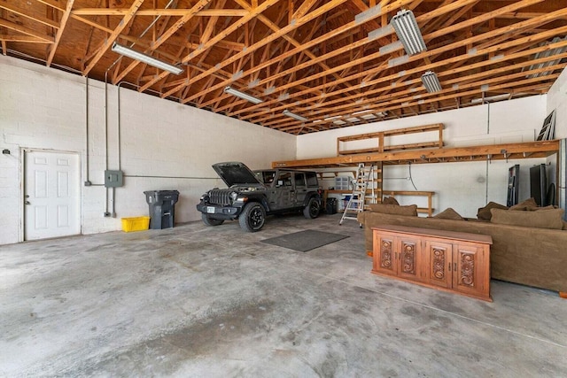 view of garage