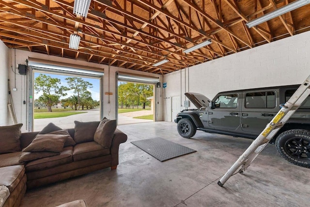 view of garage