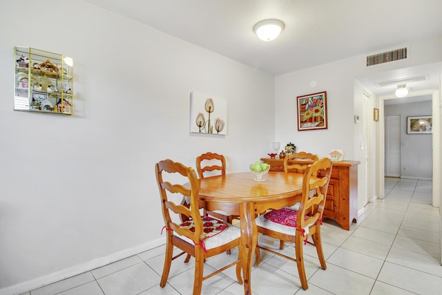 view of tiled dining room