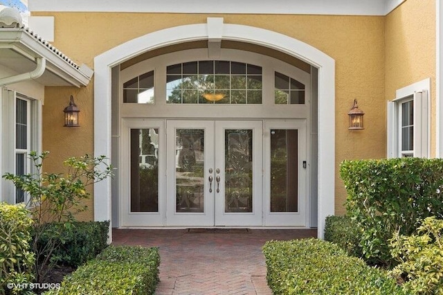 doorway to property with french doors