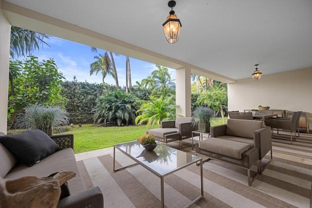 view of patio / terrace featuring an outdoor living space