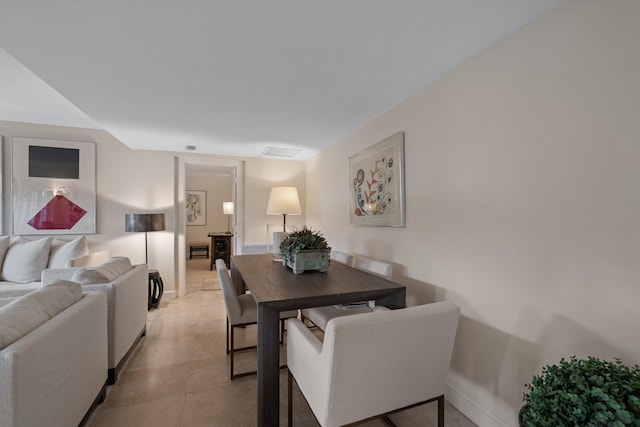 view of tiled dining room