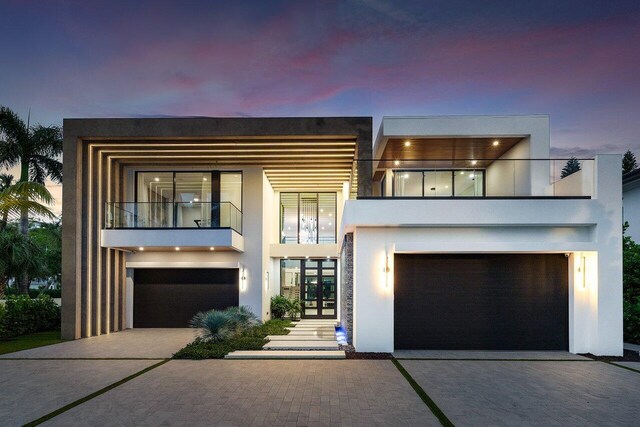 view of front of home with a garage