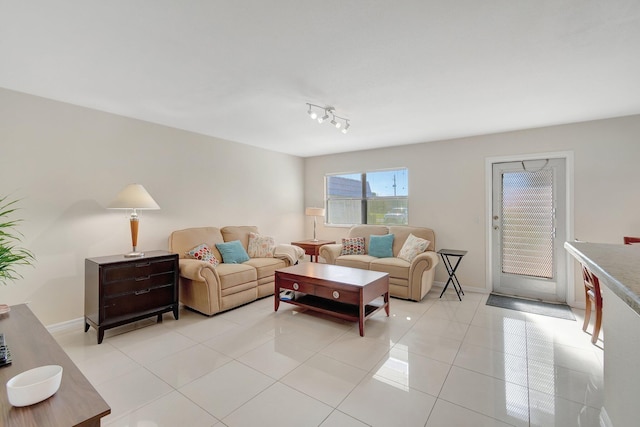 view of tiled living room