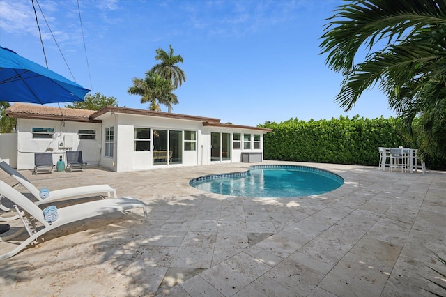 view of pool featuring a patio area