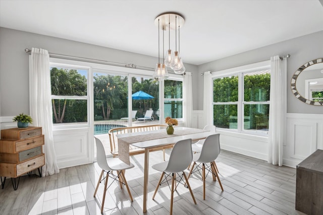 dining room featuring light wood-type flooring