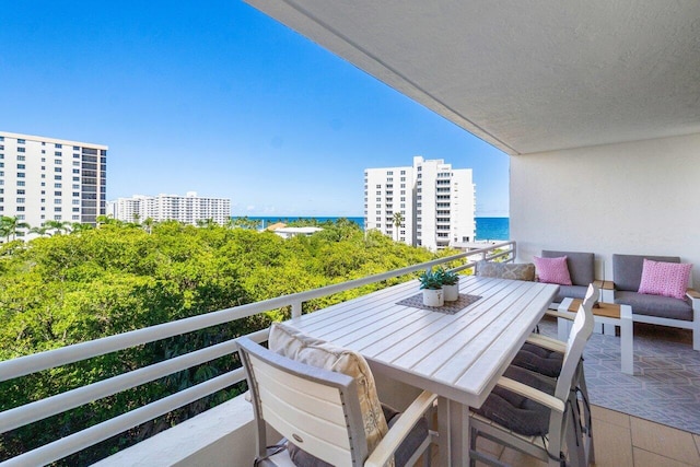 balcony with a water view