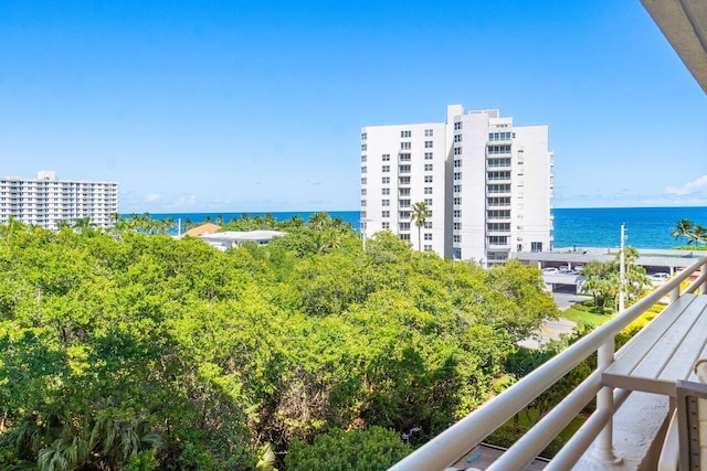 balcony with a water view