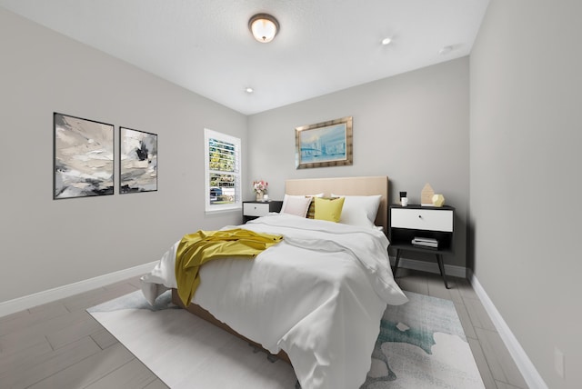 bedroom featuring light hardwood / wood-style flooring