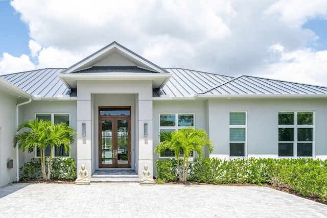 doorway to property with french doors