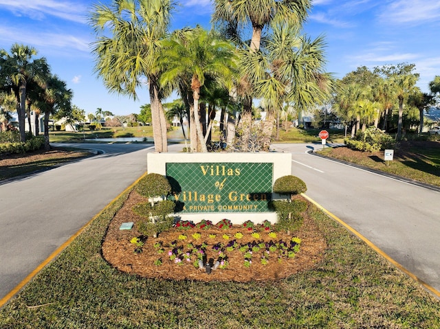 view of community sign