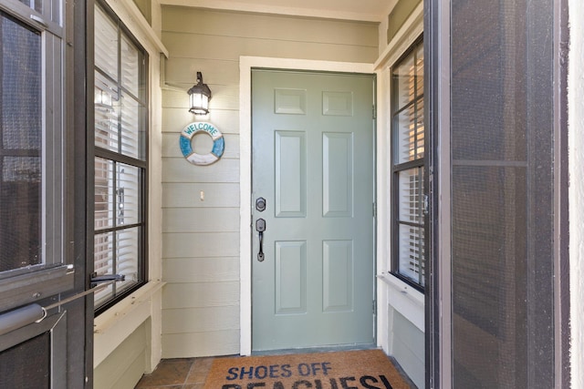 view of doorway to property