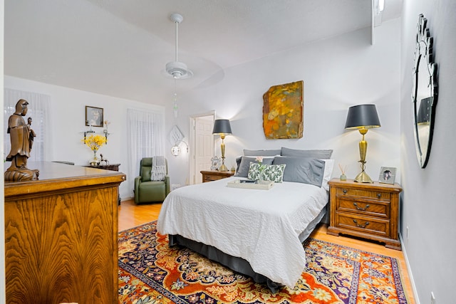 bedroom featuring light wood-style floors