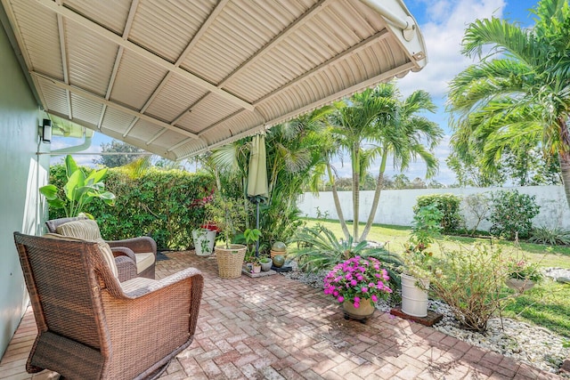 view of patio with a fenced backyard