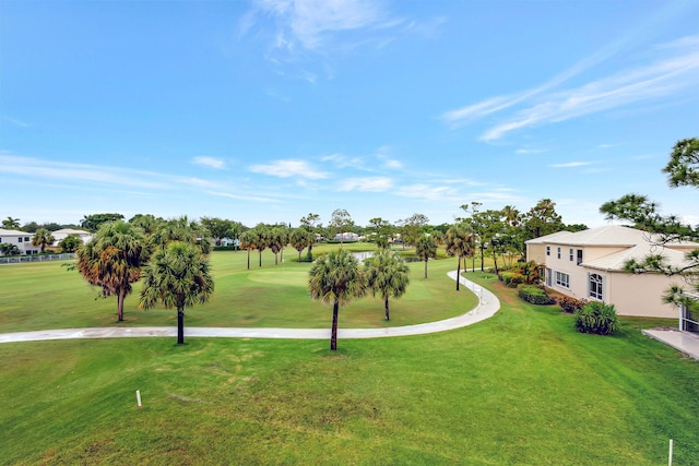 view of community with a lawn