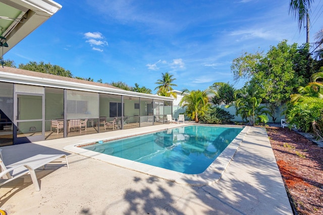 view of pool featuring a patio