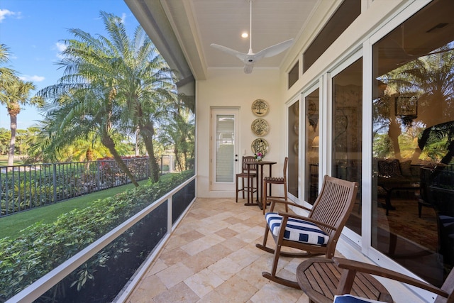 sunroom featuring plenty of natural light