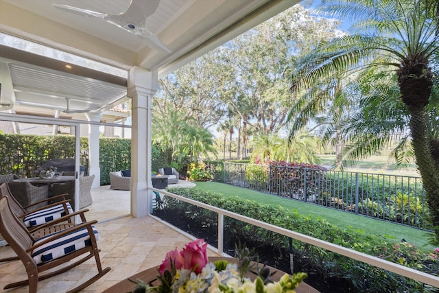 view of patio featuring a pergola