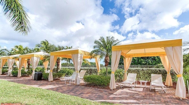 view of patio with a gazebo