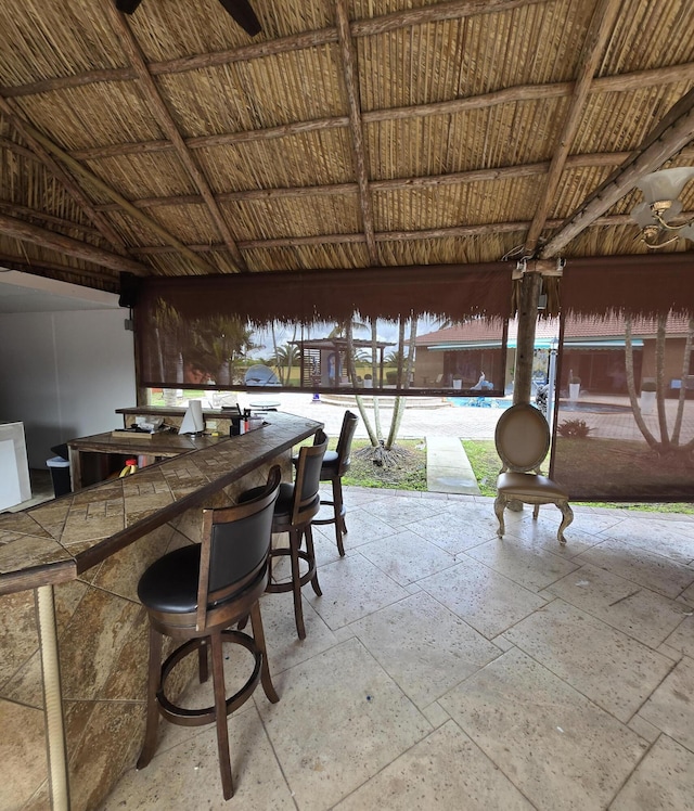 view of patio / terrace with a bar